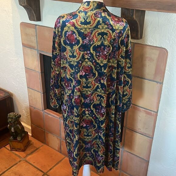 ModCloth Velvet Floral Longline Duster, size L/XL - Picture 6 of 12